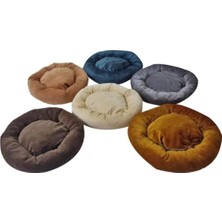 Feyza Design Renkli Kumaş Simit Şeklinde Evcil Hayvan Yatak, Rahat ve Şık Tasarım