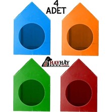 Feyza Design Taşınabilir Kedi Köpek Evi Kulübesi, Demonte ve Renkli Tasarım