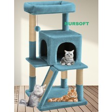Feyza Design Teraslı Dekoratif Kedi Tırmalama Evi, Şık ve Kullanışlı Tasarım