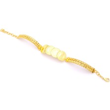 ferizz altın kaplama  dört çeyrekli başak model kelepçe bileklik blz-653