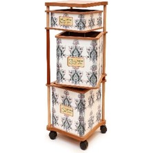 Arbor 3 Katlı Yuvarlak Ahşap Sebzelik – Sağlıklı ve Estetik Düzenleyici