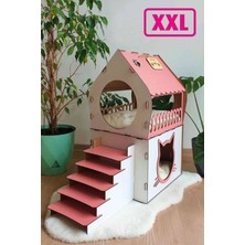 Feyza Design Genis Teraslı Büyük Kedi Evi ve Köpek Kulübesi, Minder ve Tasma Hediyeli