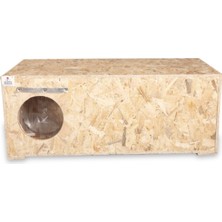 Feyza Design Ahşap Kedi Yuvası, Dış ve Iç Mekan Kullanımı, 90X35X40 cm