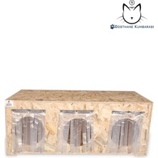 Feyza Design Ahşap Kedi Kulübesi 90X35X40, Konforlu ve Şık Kedi Evi