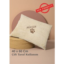 Feyza Design Yumuşak Welsoft Kumaşlı Nakışlı Kedi ve Köpek Yatağı