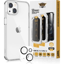 Buff Labs Buff iPhone 13 Avantaj Paket - Şeffaf Kılıf + Ekran Koruyucu + Lens Koruyucu Privacy