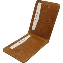 Karalı Deri Hakiki Deri Mıknatıs Kapaklı Erkek Cüzdan Kartlık