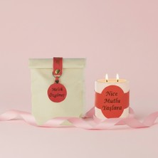 Miaju Doğum Günü Için Eşsiz Sürpriz, Isim ve Mesaj Yazılabilen Çift Alevli ve Deri Detaylı Mum, Pembe