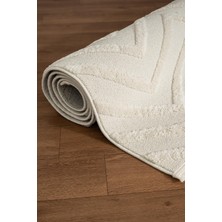 Cotto Home Arta CT012A Beyaz Halı Dekoratif Sisal Yumuşak Bukleli Tozsuz Salon Halısı Yatak Odası Iskandinav