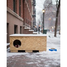 Feyza Design Dış Mekan Ahşap Kedi Evi 100X50X40 Cm, Dayanıklı ve Şık Tasarım