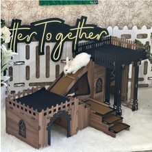 Feyza Design Large Bunny Castle With 2 Rooms And 2 Terraces For Pets