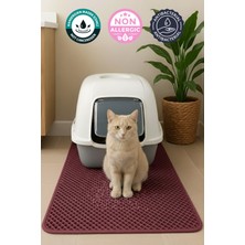 Feyza Design Kedi Tuvaleti Için 60X60 cm Bordo Paspası, Şık ve Pratik Kullanım