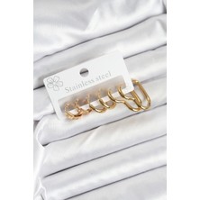 Tegan 316L Çelik Gold Renk Kadın Küpe Seti TG27BKP11222