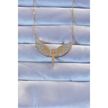 Tegan 316L Çelik Altın Renk Zirkon Taşlı Mikail Kolye TG27BKO9265