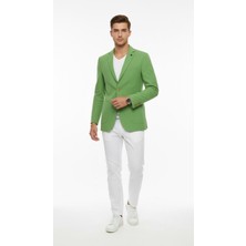 Plus Scorpion Erkek Slim Fit Blazer Ceket Tek Düğmeli Çift Yırtmaçlı Torba Cepli Yarım Astarlı
