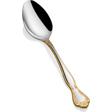 Arsel Dafne Gold 6'lı Yemek Kaşık Seti 304 Kalite 3 mm Premium Set Gerçek Altın 18/10