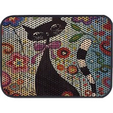 Feyza Design Çiçekli Kedi Tuvalet Önü Elekli Paspas 80X60 Cm, Hijyenik ve Pratik Kullanım