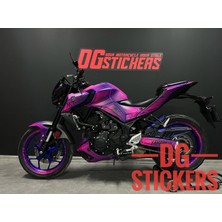 Motiker Yamaha MT25 Cartoon Effect Degrade Mor Pembe Sticker Etiket Modeli