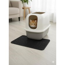 Feyza Design Elekli Kedi Tuvalet Önü Paspası Büyük Boy 60X40 Cm, Temiz ve Şık Kullanım