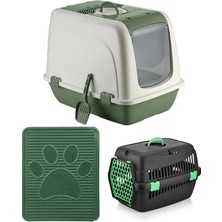 Feyza Design Geniş Kedi Tuvalet Seti, Paspas ve Taşıma Çantasıyla Rahat Kullanım