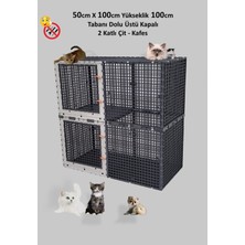 Feyza Design 50X100X100CM Çok Katlı Kapalı Kedi, Kuş ve Tavuk Çit Kafesi