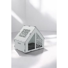 Feyza Design Büyük Ahşap Kedi Evi ve Yuvası, Güvenli ve Şık Tasarım
