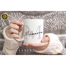 Willow Store Kişiye Özel Kadın Isimli M Harfi Porselen Kupa Bardak,modern,estetik,hediye,kaliteli