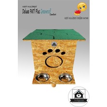 Feyza Design Kedi Evi Deluxe Pati Plus Greenroof, Şık ve Dayanıklı Tasarım