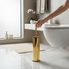 İsaoğlu Yapı Klozet Fırçası Gold Tuvalet Fırçası Paslanmaz Çelik Altın Banyo Fırça