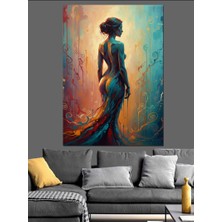 Karizma Tablo Soyut Kadın Silüeti Renkli Dekoratif Kanvas - Mdf Ahşap Tablo