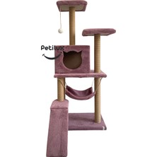 Feyza Design Kedi Tırmalama ve Oyun Evi, Güzel Gül Kurusu Renkli Tasarım