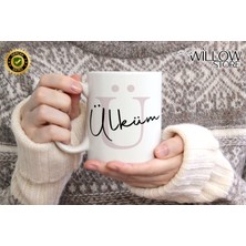 Willow Store Kişiye Özel Kadın Isimli Ü Harfi Porselen Kupa Bardak,modern,estetik,hediye,kaliteli