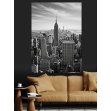 Tablomega Siyah Beyaz New York Dekoratif Kanvas - Mdf Ahşap Tablo
