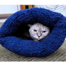 Feyza Design Mavi Velsoft Şık Tasarımlı Kedi ve Köpek Uyku Yatağı