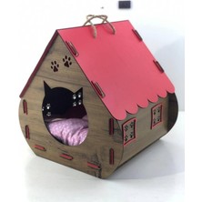 Feyza Design Doğal Ahşap Kedi Evi ve Yatağı, Konforlu ve Şık Tasarım