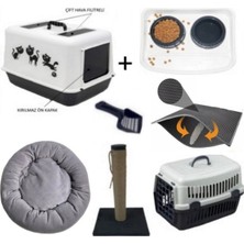 Feyza Design Large Cat Toilet With Simit Bed, Rubber Mat, Complete Set