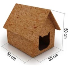 Feyza Design Dış Mekan Kedi Evi, 50X50X35 Cm, Güvenli ve Konforlu Tasarım