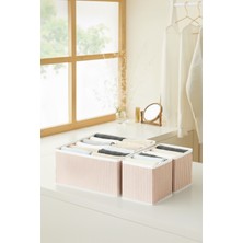 Luxway Home 3’lü Pudra Çizgili Çekmece Içi Düzenleyici Organizer Set – Çok Amaçlı Dolap Içi Kutu Seti
