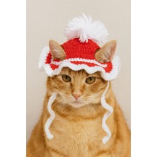 Feyza Design Yumuşak Pamuklu El Yapımı Kedi Şapkası, Kulak Çıkışlı, Ayarlanabilir