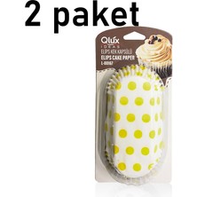 Mons Qlux 2 Paket Kağıt Kek Kalıbı Kek Kapsülü Browni Kek Turtra Elips Kek Kalıbı