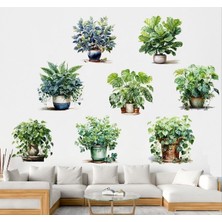 Sinerjim Saksılı Çiçek Tasarımlı 8li Sticker MC-480A