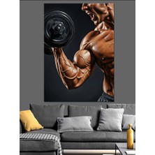 Artmeg Ağırlık Kaldıran Kaslı Adam Dekoratif Kanvas - Mdf Ahşap Tablo