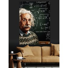 Karizma Tablo Albert Einstein Beyin Çizimi Dekoratif Kanvas - Mdf Ahşap Tablo