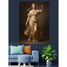 Karizma Tablo Adalet Tanrıçası Themis Heykeli Dekoratif Kanvas - Mdf Ahşap Tablo