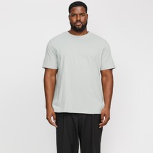 Jack & Jones Büyük Beden Bisiklet Yaka Basic Tisört-Organic