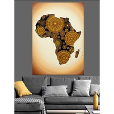 Artmeg Afrika Kıtası Harita Görseli Dekoratif Kanvas - Mdf Ahşap Tablo