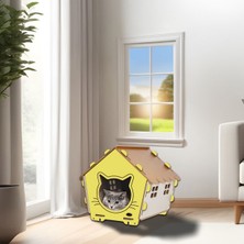 Feyza Design Rahat ve Şık Evcil Hayvan Evi, Konforlu Minderli Kedi Klübesi