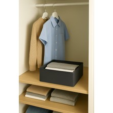 Luxway Home Gardırop ve Dolap Içi Düzenleyici Organizer, Antrasit Çok Amaçlı Saklama Kutusu 28X28X13CM