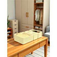 Luxway Home 4'lü Krem Çekmece Içi Düzenleyici Kutu Organizer Seti