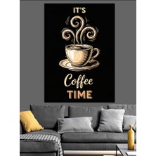 Artmeg Kahve Saati Kupa Görseli Dekoratif Kanvas - Mdf Ahşap Tablo